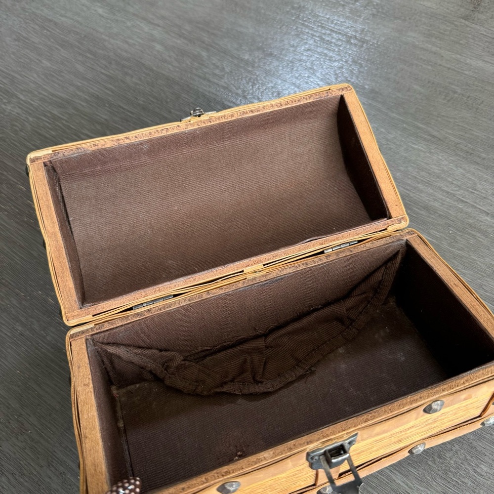 Vintage Roger Van S Wooden Chest Box Crate Purse Bag - Picture 7 of 15